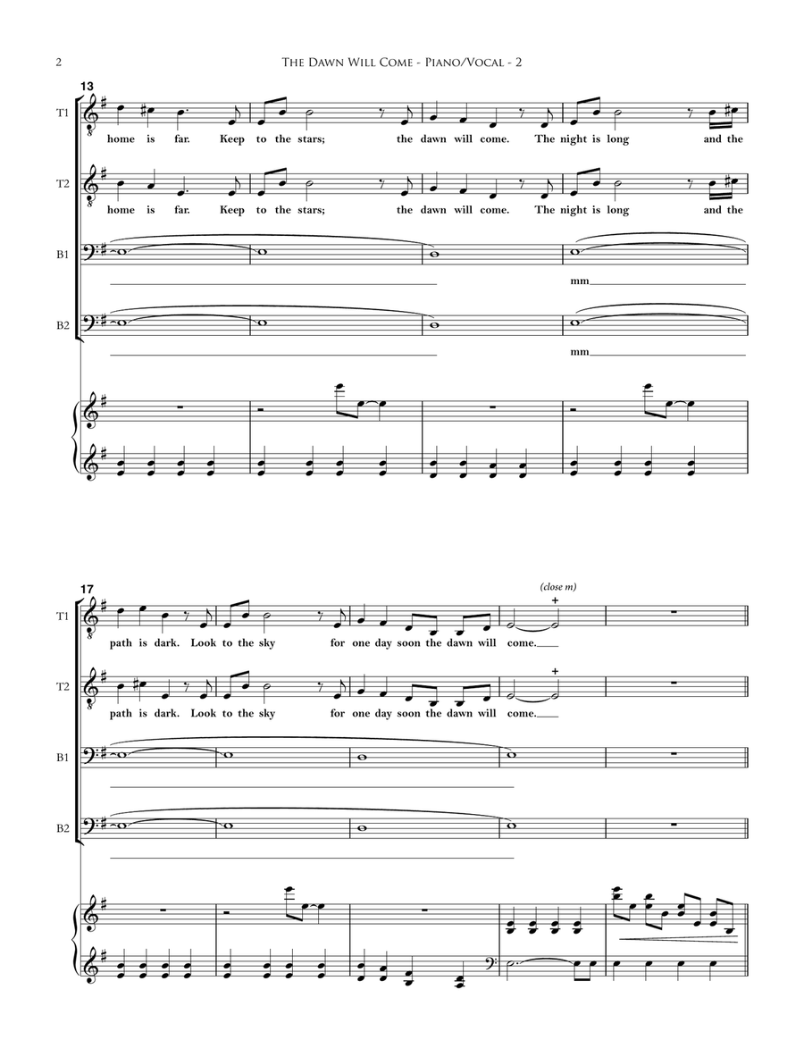 The Dawn Will Come The Dawn Will Come TTBB scores gallery preview page 2