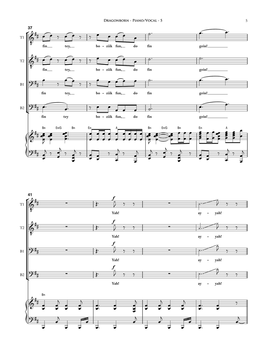 Dragonborn (Skyrim Theme) TTBB scores gallery preview page 5