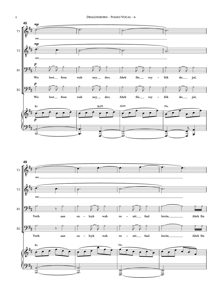 Dragonborn (Skyrim Theme) TTBB scores gallery preview page 6