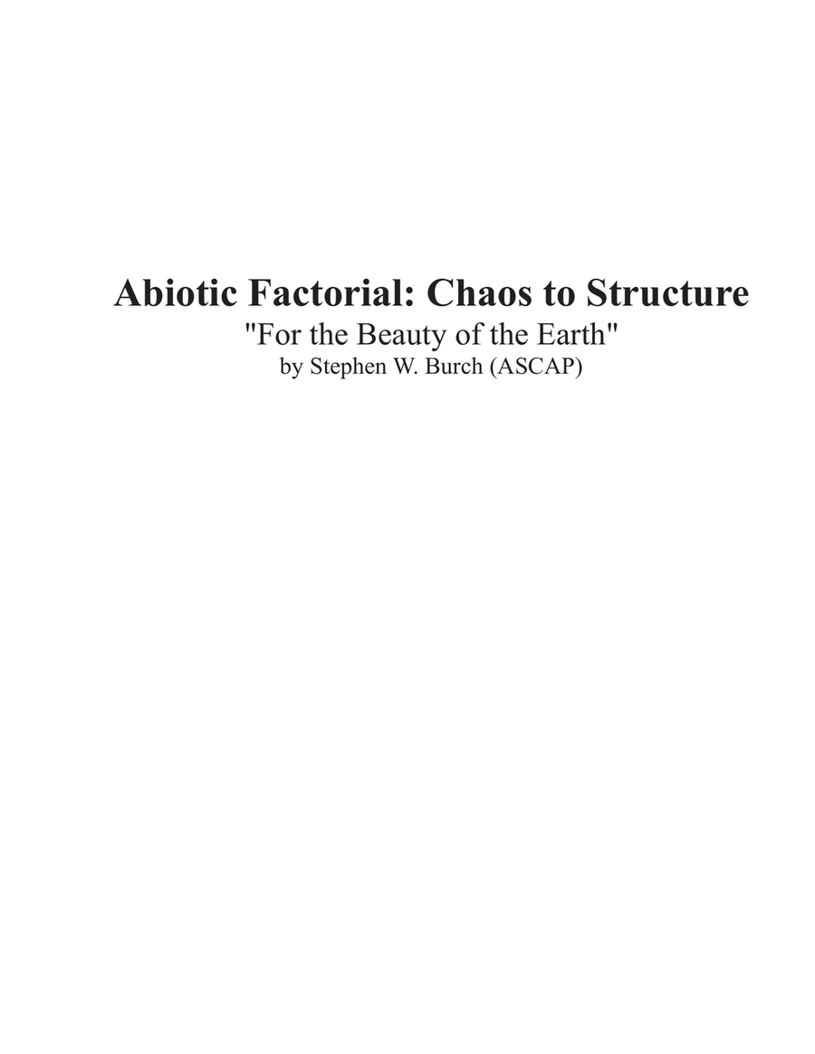 Abiotic Factorial: Chaos to Structure Full Orchestra scores gallery preview page 1