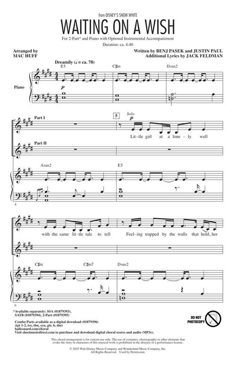 Waiting on a Wish Waiting on a Wish 2-Part scores gallery preview page 3