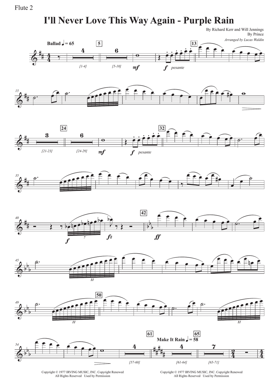 Medley: I'll Never Love This Way Again with Purple Rain Full Orchestra scores gallery preview page 3