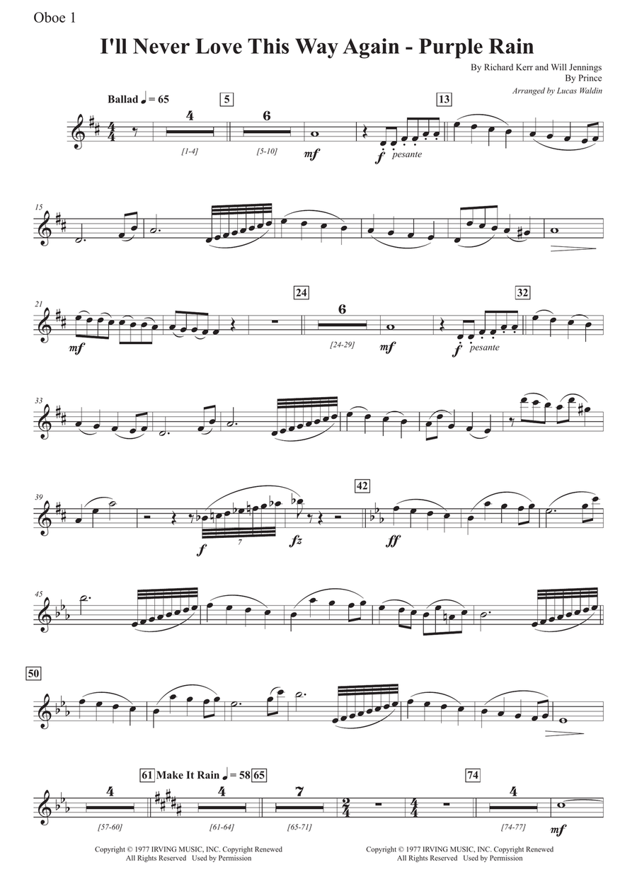 Medley: I'll Never Love This Way Again with Purple Rain Full Orchestra scores gallery preview page 5