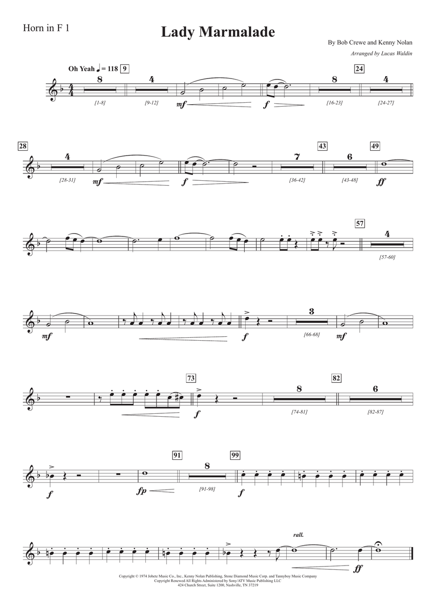 Lady Marmalade Lady Marmalade Full Orchestra scores gallery preview page 1