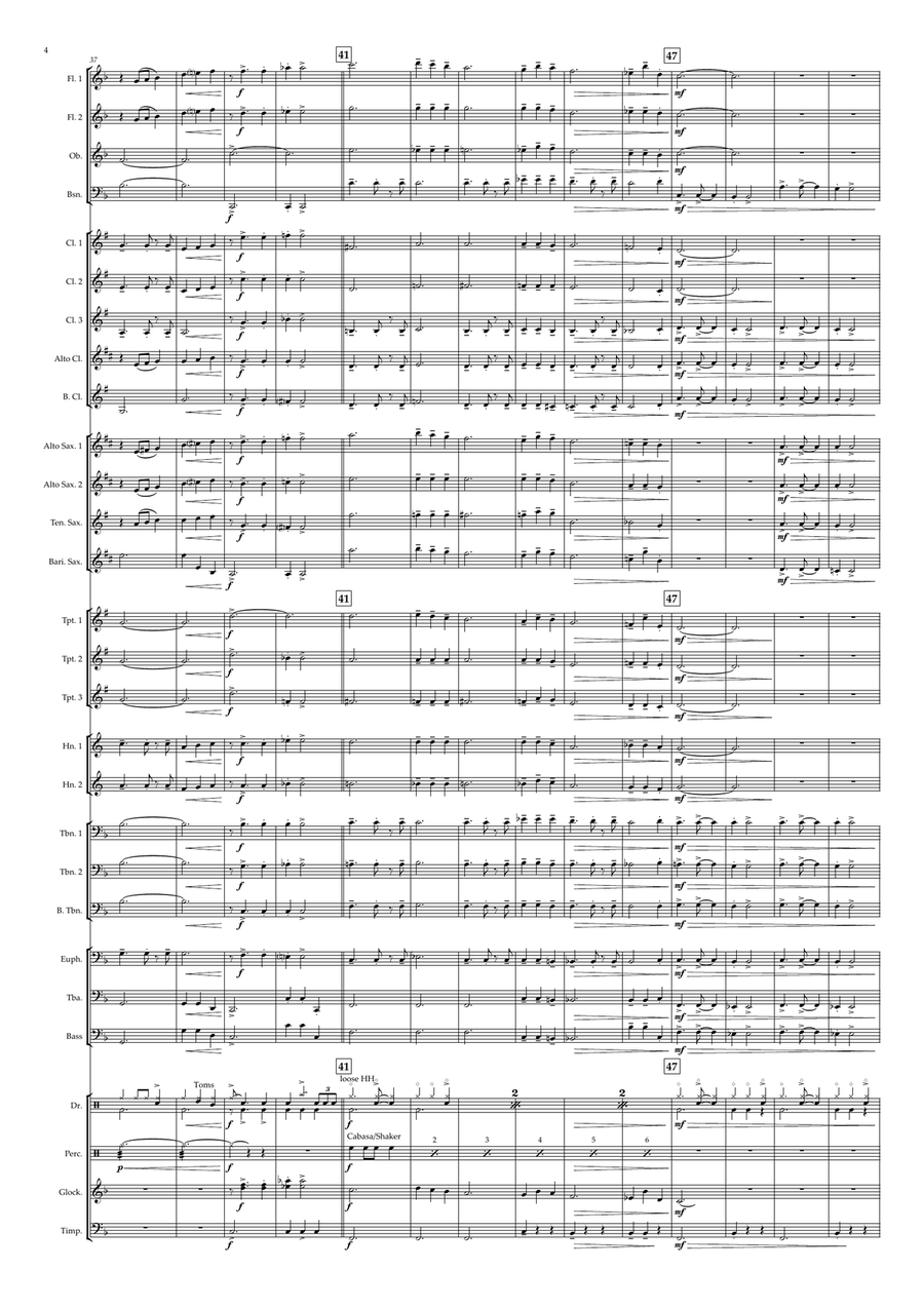 Norwegian Wood (This Bird Has Flown) Concert Band scores gallery preview page 4