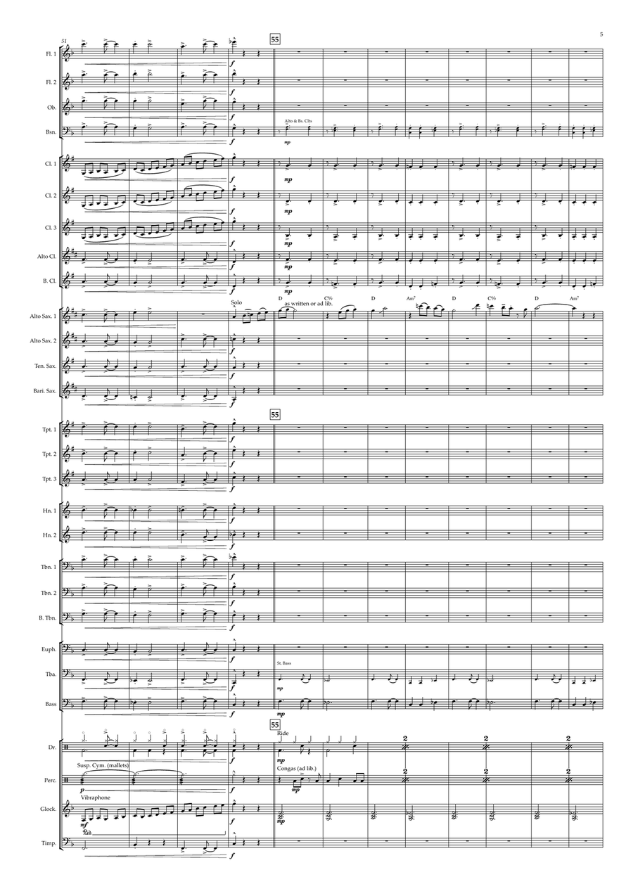 Norwegian Wood (This Bird Has Flown) Concert Band scores gallery preview page 5
