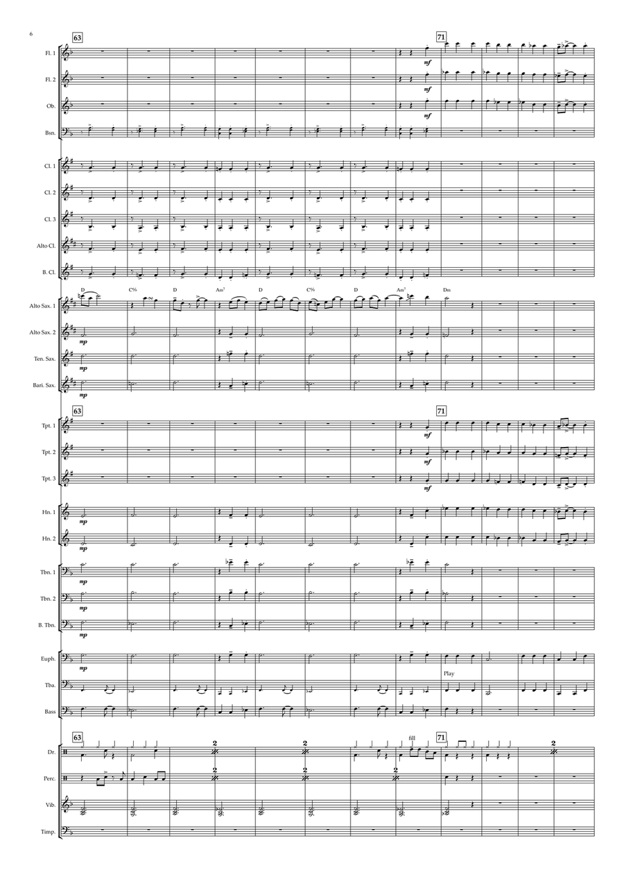 Norwegian Wood (This Bird Has Flown) Concert Band scores gallery preview page 6