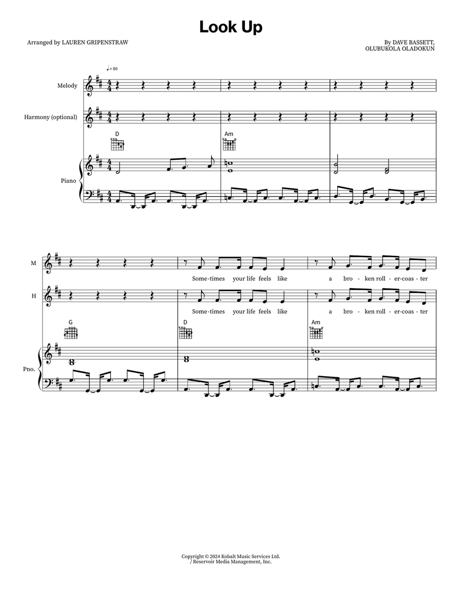 Look Up Look Up 2-Part scores gallery preview page 1