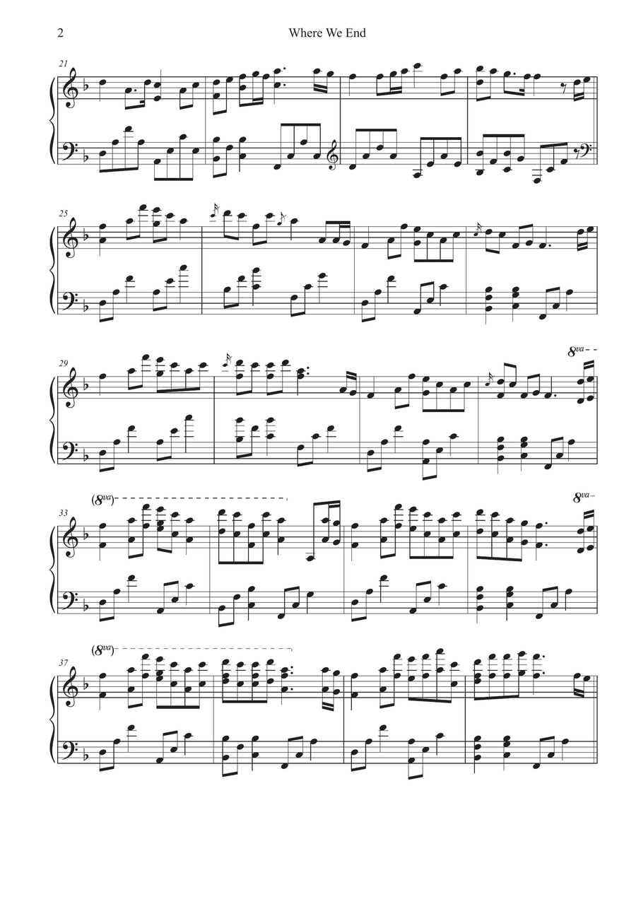 Where We End Where We End Easy Piano scores gallery preview page 2