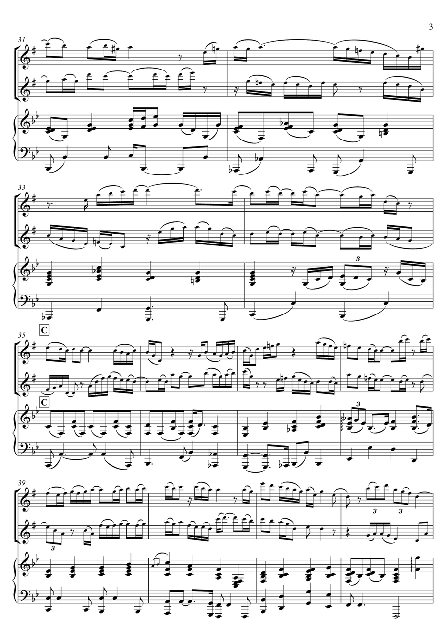 Arioso - TRIO INT (2 alto saxophones & piano) Woodwind Duet scores gallery preview page 3