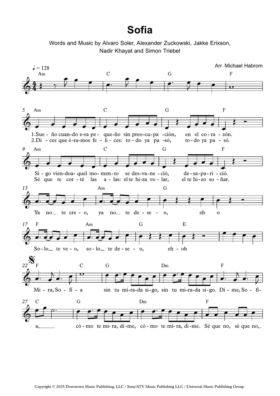 Sofia Sofia Soprano Recorder scores gallery preview page 1