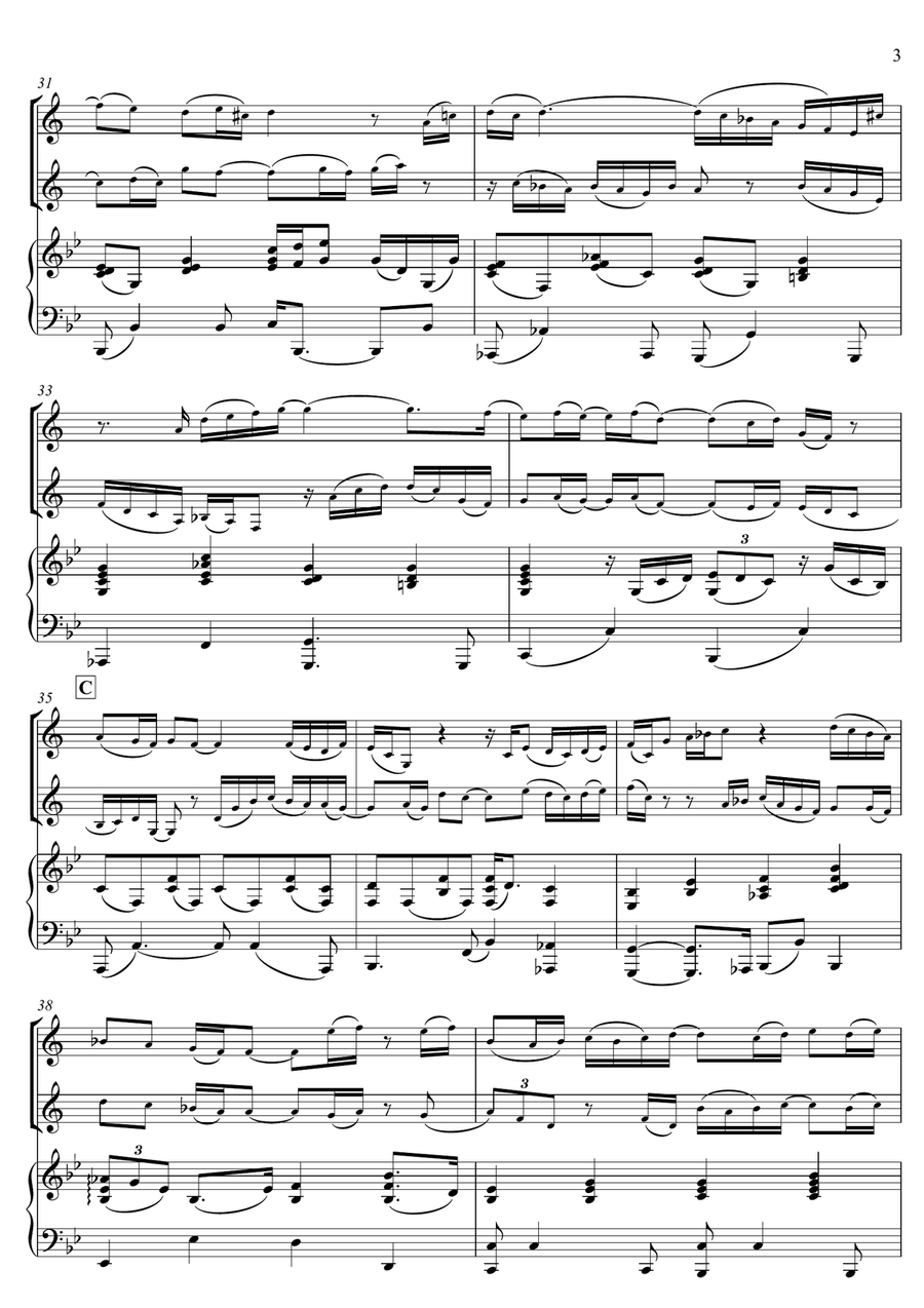Arioso - TRIO INT (2 clarinets & piano) Woodwind Duet scores gallery preview page 3