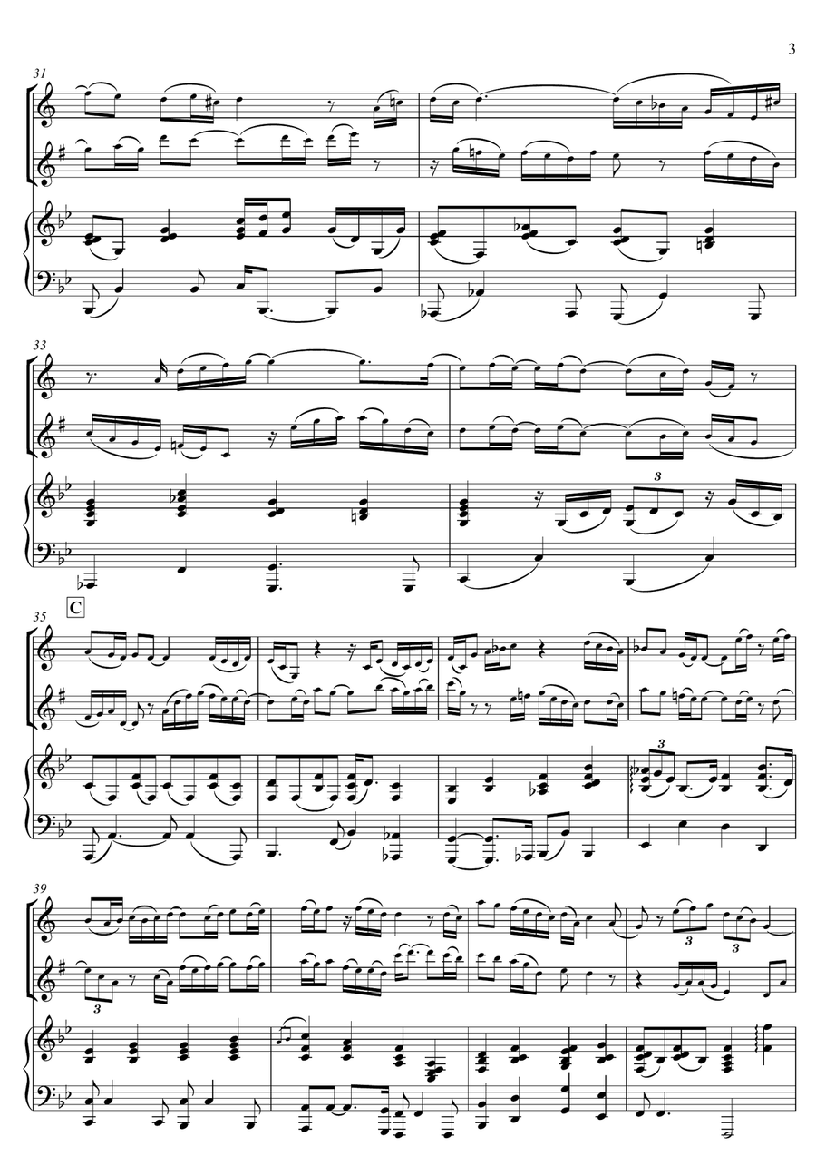 Arioso - TRIO INT (clarinet, alto sax & piano) Woodwind Duet scores gallery preview page 3