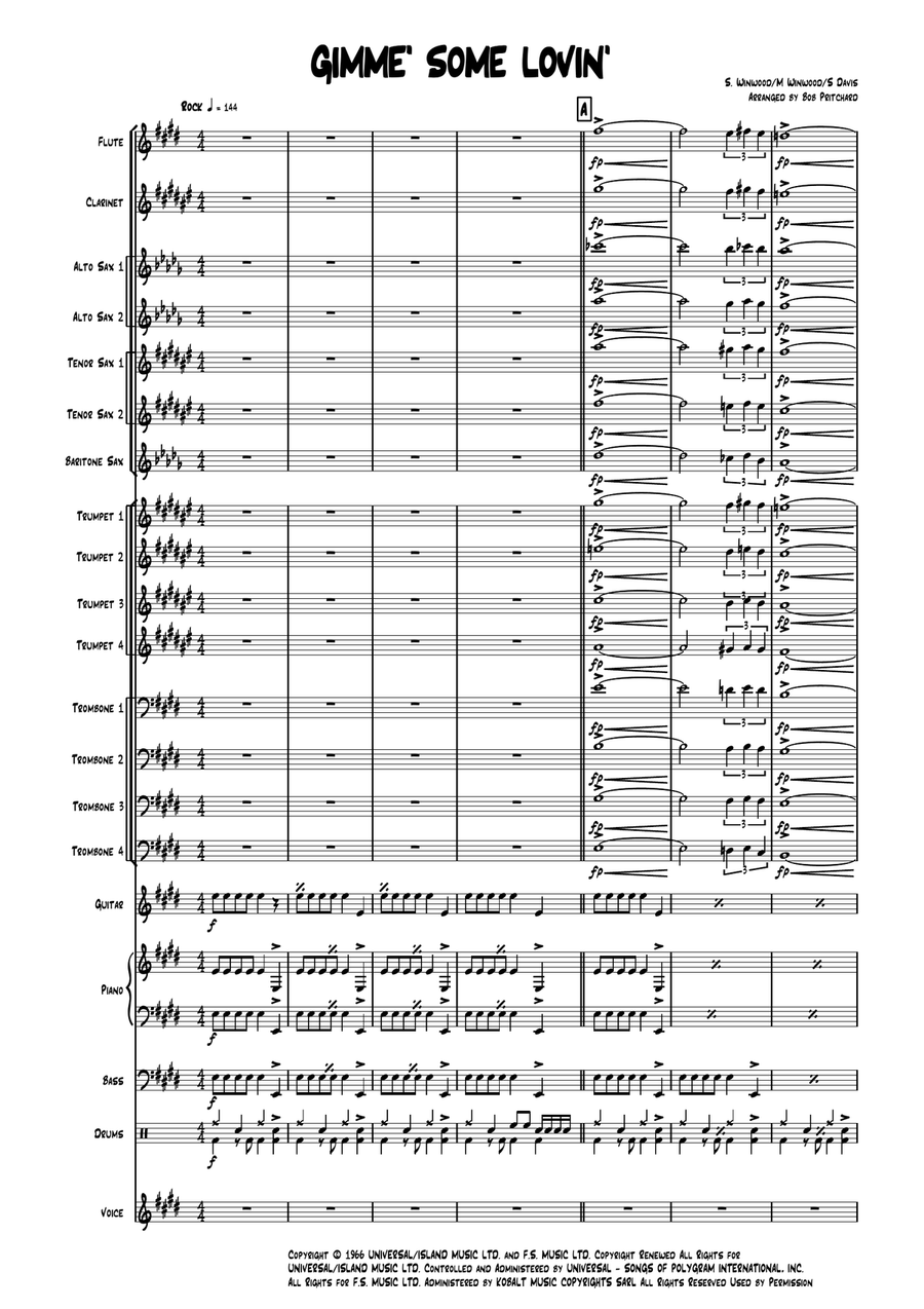 Gimme Some Lovin' Gimme Some Lovin' Jazz Ensemble scores gallery preview page 2