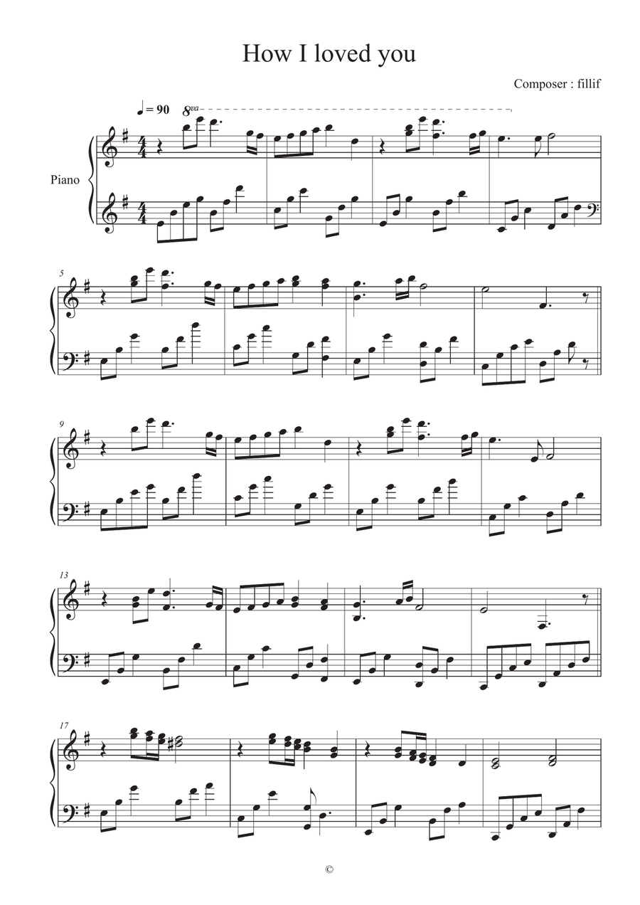 How I loved you How I loved you Easy Piano scores gallery preview page 1