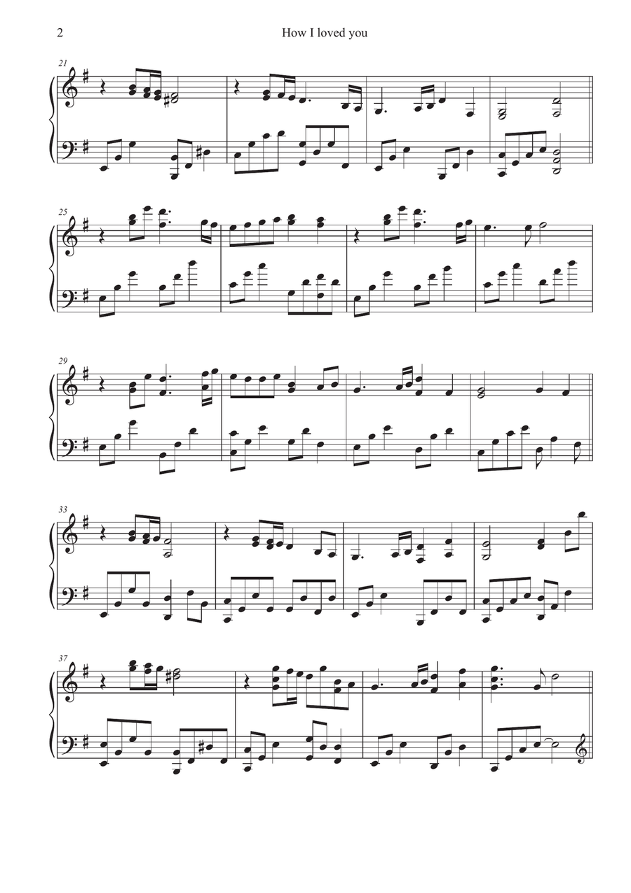 How I loved you How I loved you Easy Piano scores gallery preview page 2