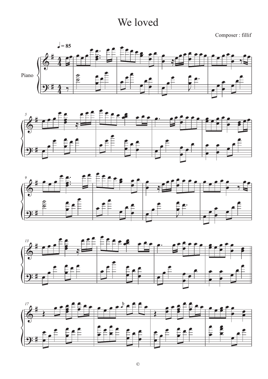 We loved We loved Easy Piano scores gallery preview page 1