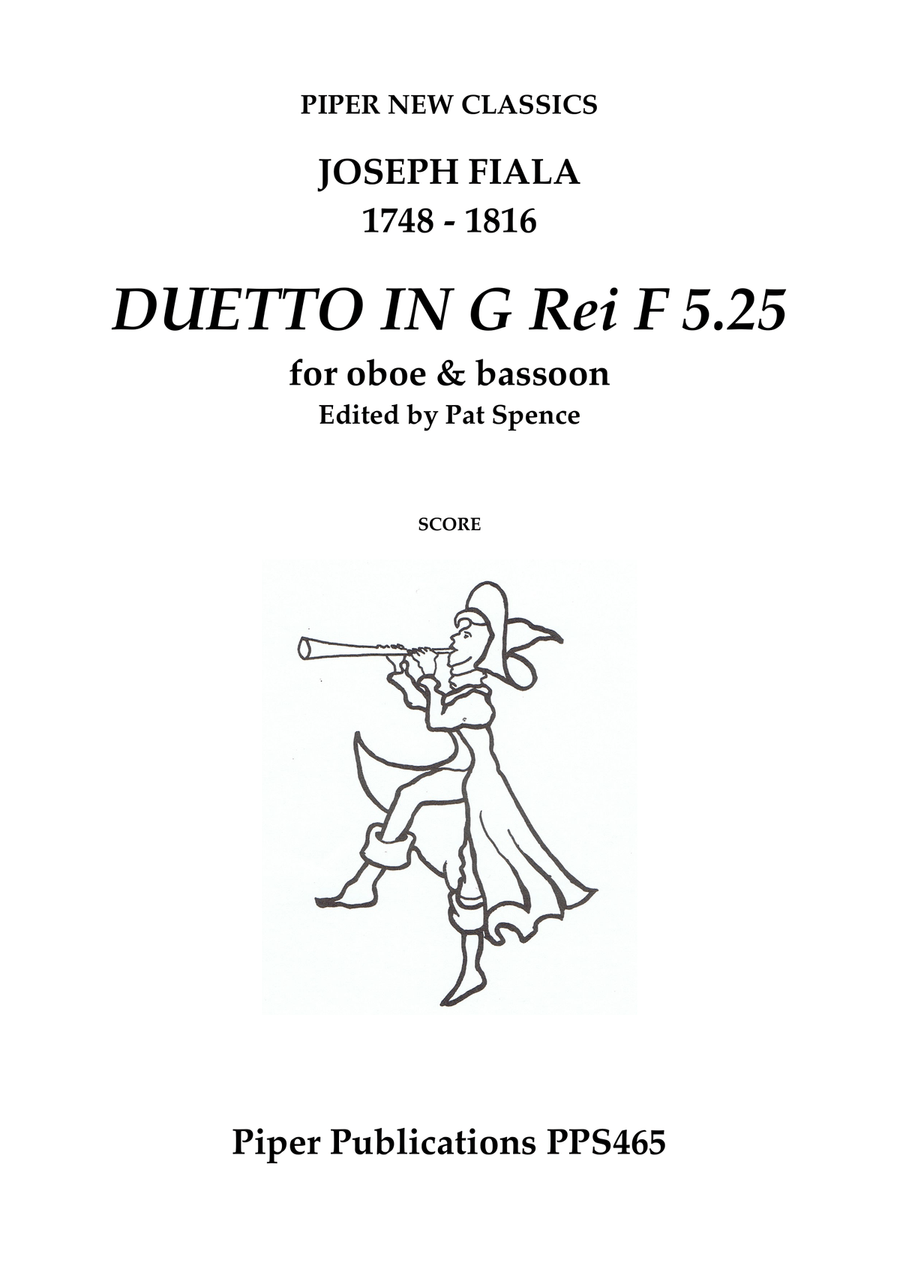 FIALA: DUETTO IN G MAJOR Rei F5.25 for oboe and bassoon Woodwind Duet scores gallery preview page 1