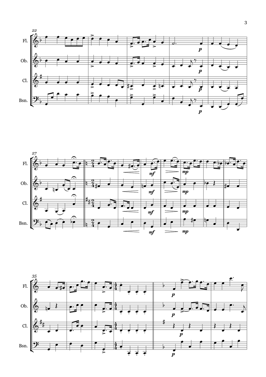 Brigands! Brigands! Woodwind Quartet scores gallery preview page 3