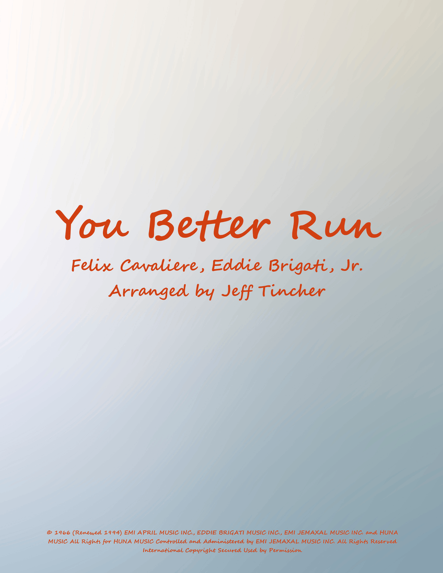 You Better Run You Better Run Piano, Vocal scores gallery preview page 1