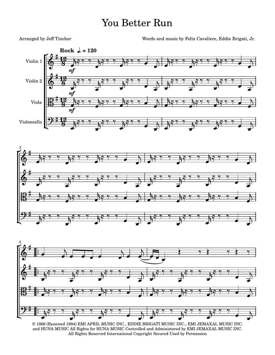 You Better Run You Better Run String Quartet scores gallery preview page 2