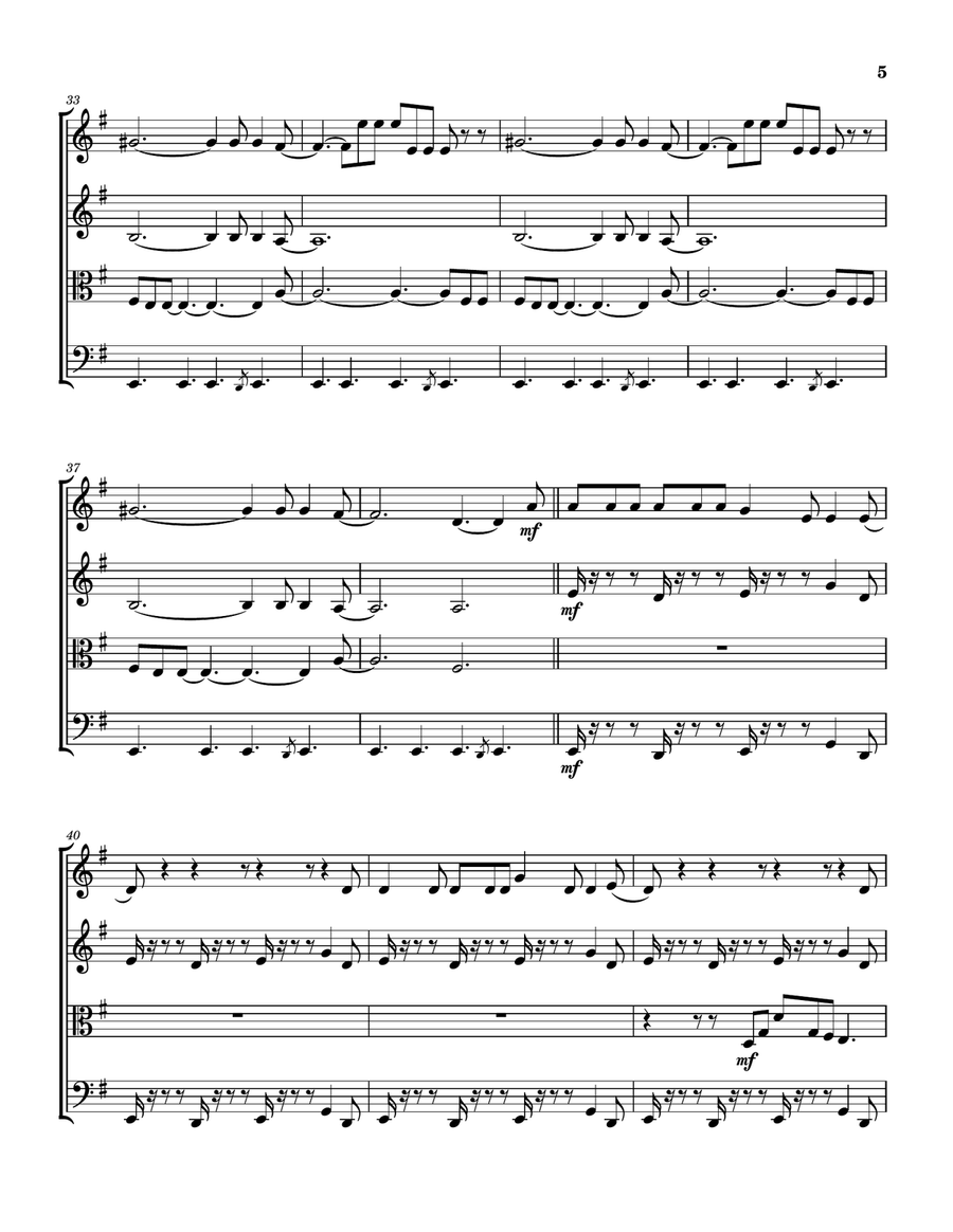 You Better Run You Better Run String Quartet scores gallery preview page 6