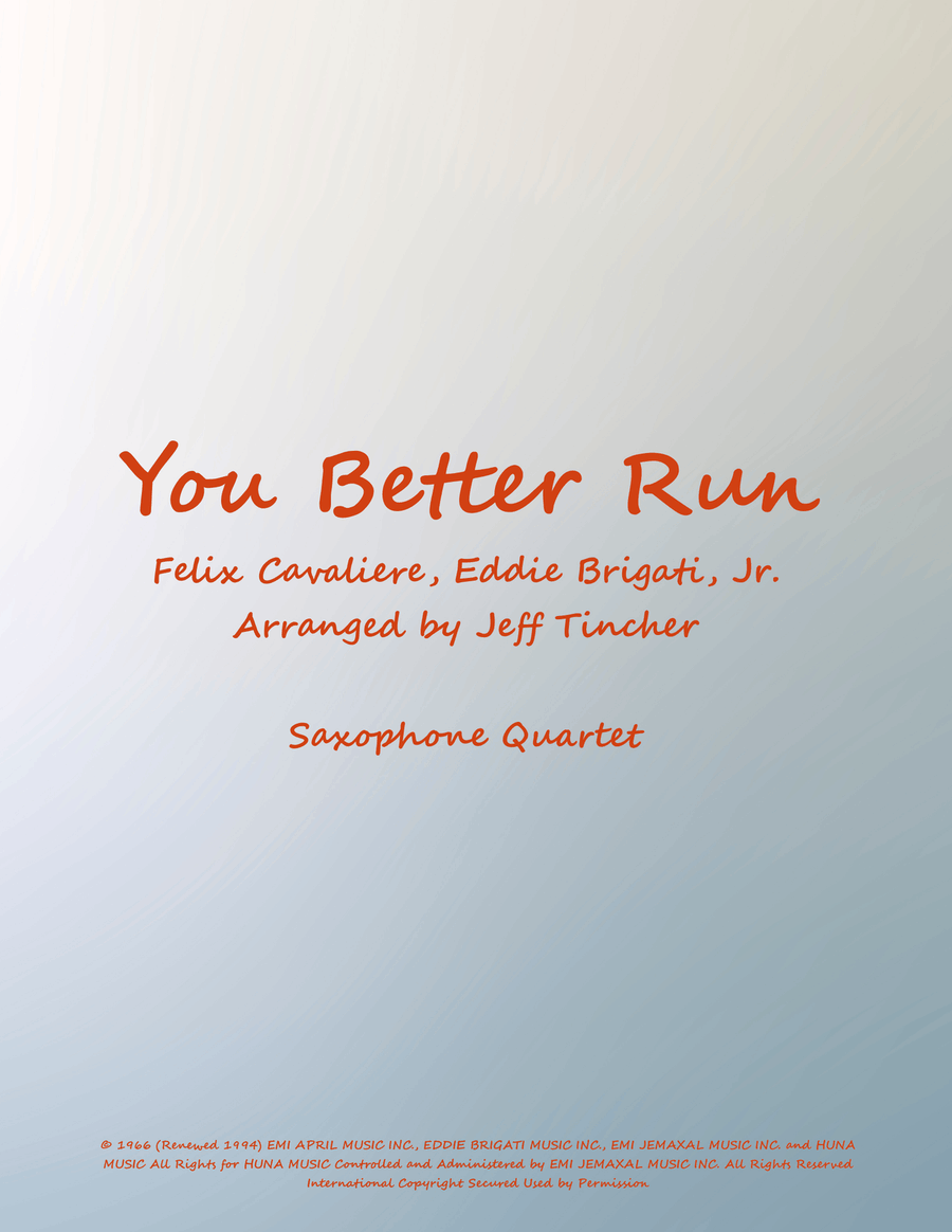 You Better Run You Better Run Saxophone Quartet scores gallery preview page 1
