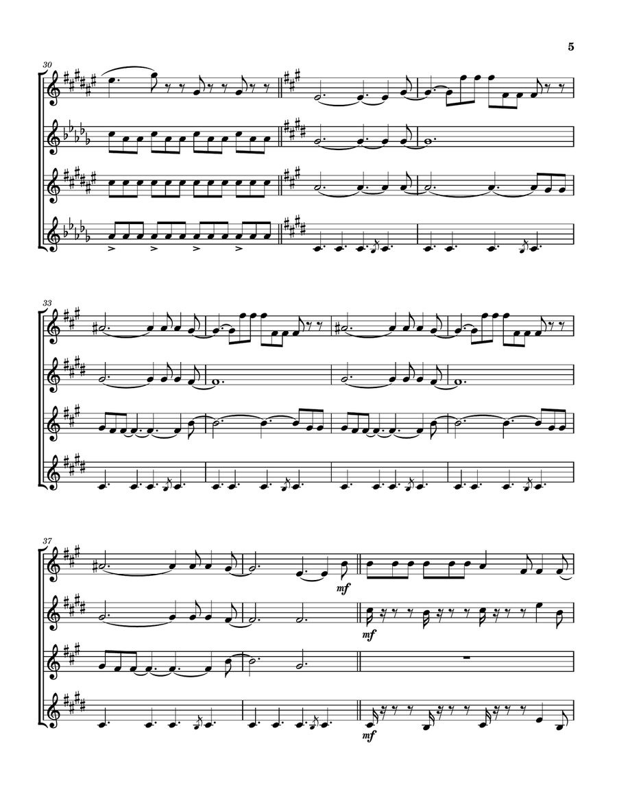 You Better Run You Better Run Saxophone Quartet scores gallery preview page 6