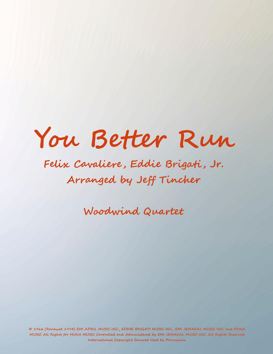 You Better Run You Better Run Woodwind Quartet scores gallery preview page 1