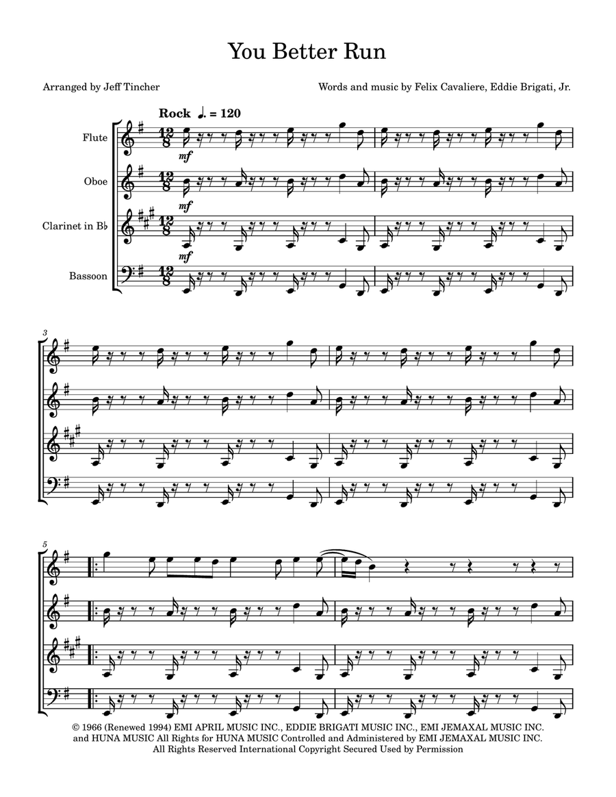 You Better Run You Better Run Woodwind Quartet scores gallery preview page 2
