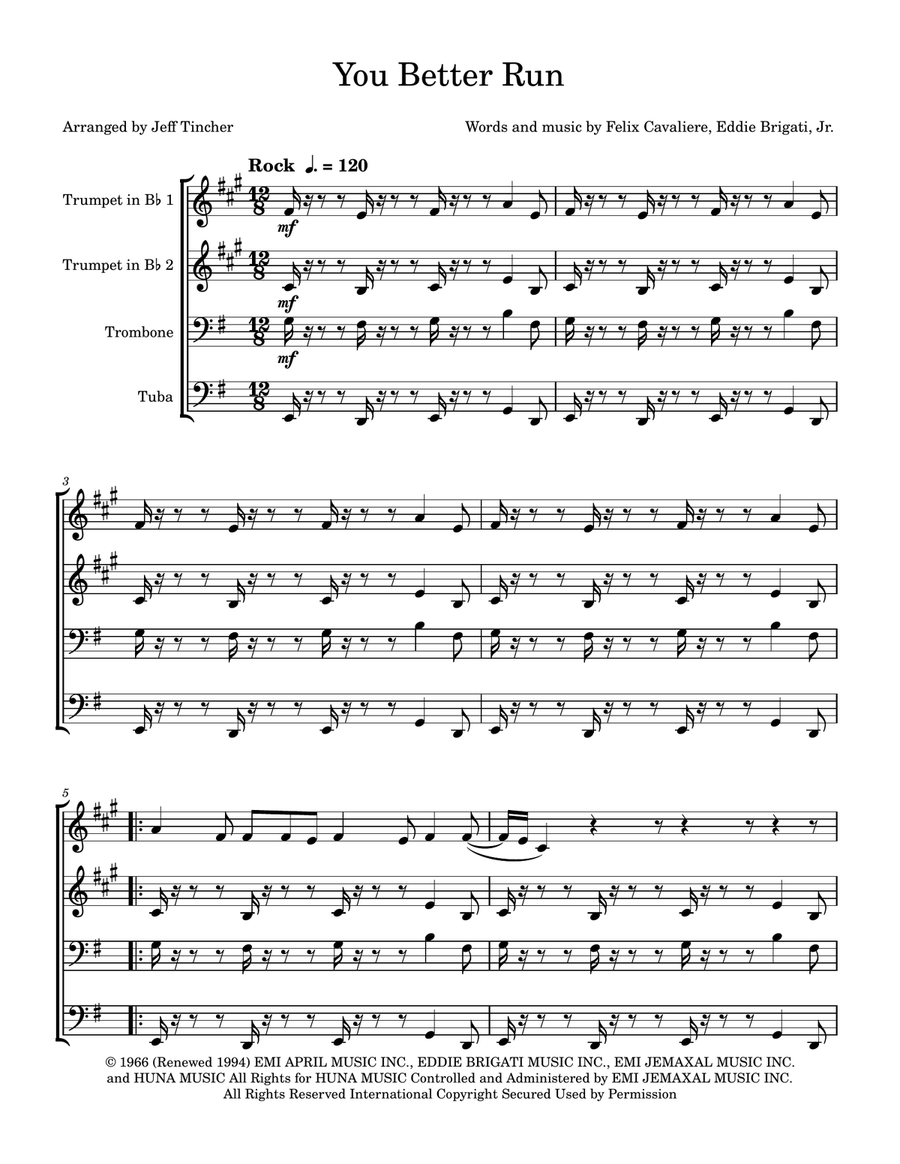 You Better Run You Better Run Brass Quartet scores gallery preview page 2