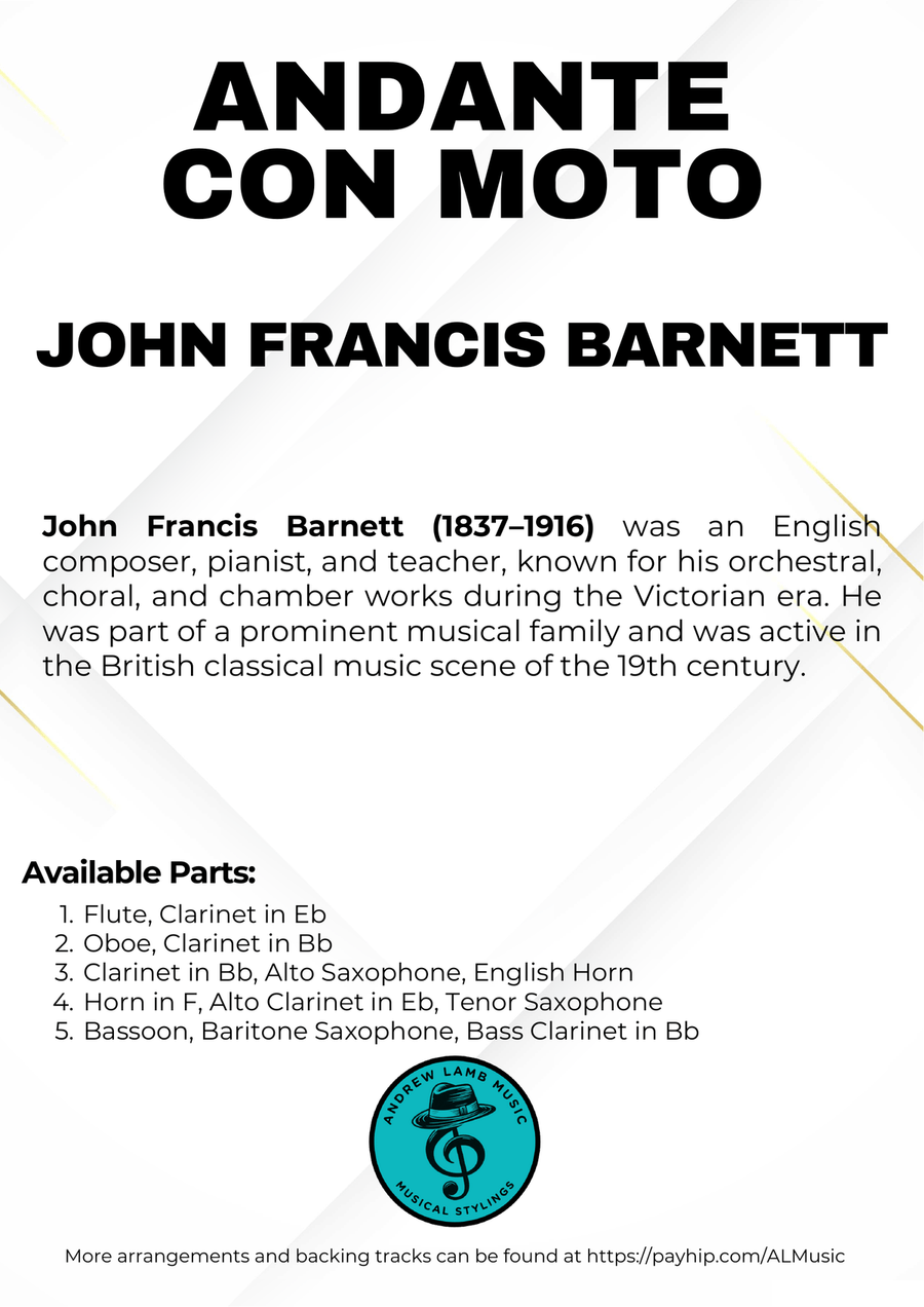 John Barnett | Andante con moto | for Wind Quintet Woodwind Quintet scores gallery preview page 3