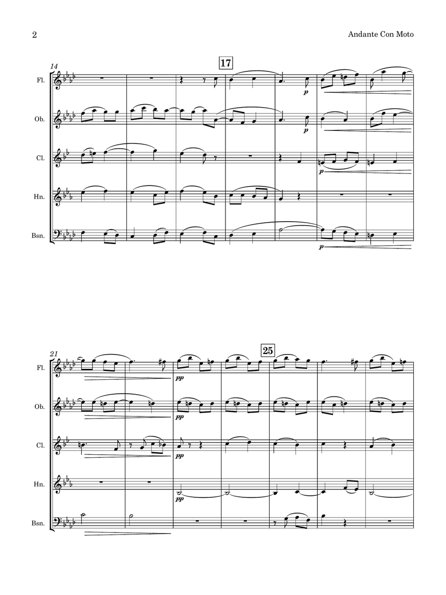 John Barnett | Andante con moto | for Wind Quintet Woodwind Quintet scores gallery preview page 6