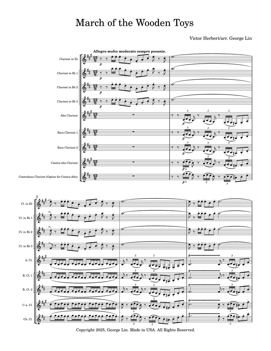 March of the Wooden Toys Clarinet Choir scores gallery preview page 1