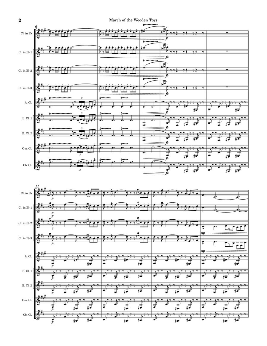 March of the Wooden Toys Clarinet Choir scores gallery preview page 2