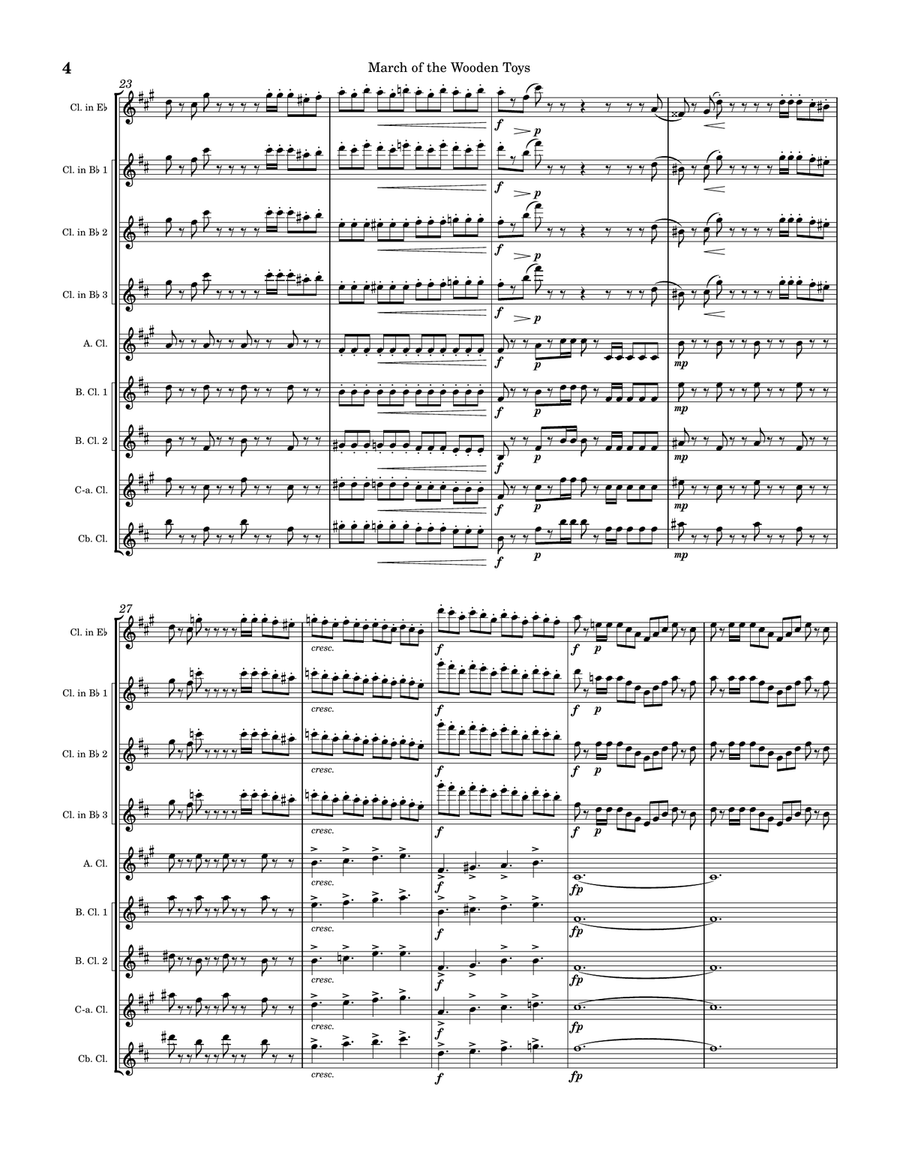 March of the Wooden Toys Clarinet Choir scores gallery preview page 4