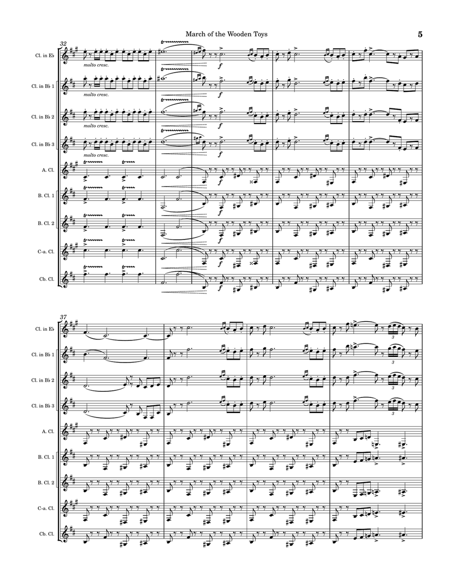 March of the Wooden Toys Clarinet Choir scores gallery preview page 5