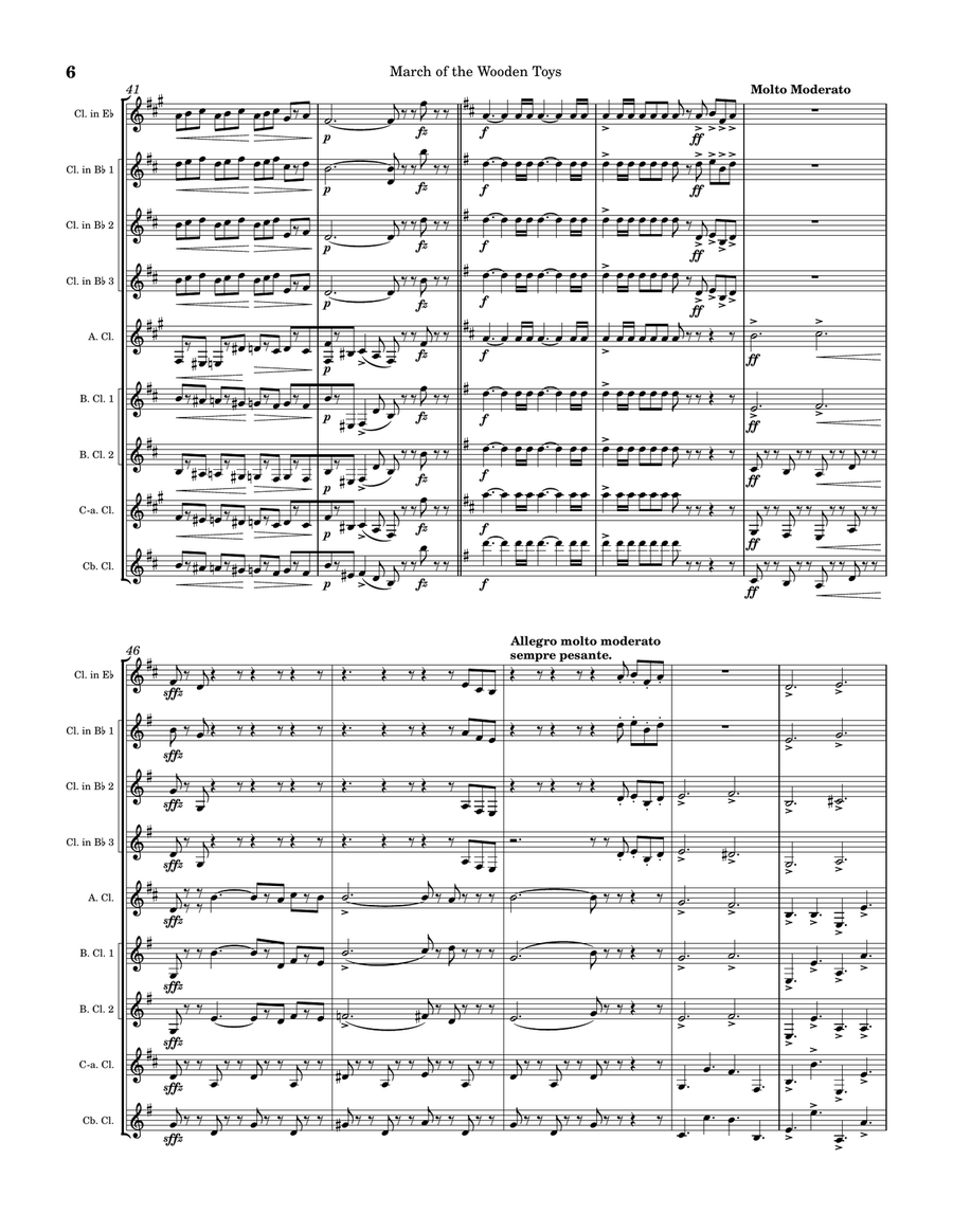 March of the Wooden Toys Clarinet Choir scores gallery preview page 6