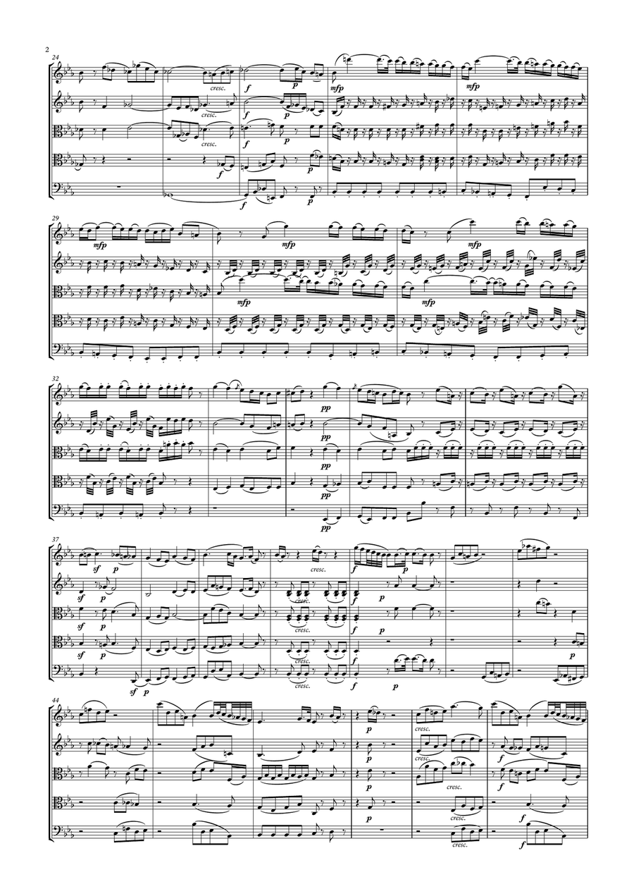 Quintet G-minor K. 516 III Adagio ma non troppo Small Ensemble scores gallery preview page 2