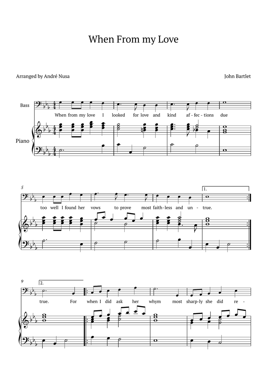 When From My Love Piano, Vocal scores gallery preview page 1