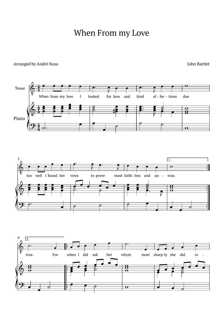 When From My Love Piano, Vocal scores gallery preview page 1
