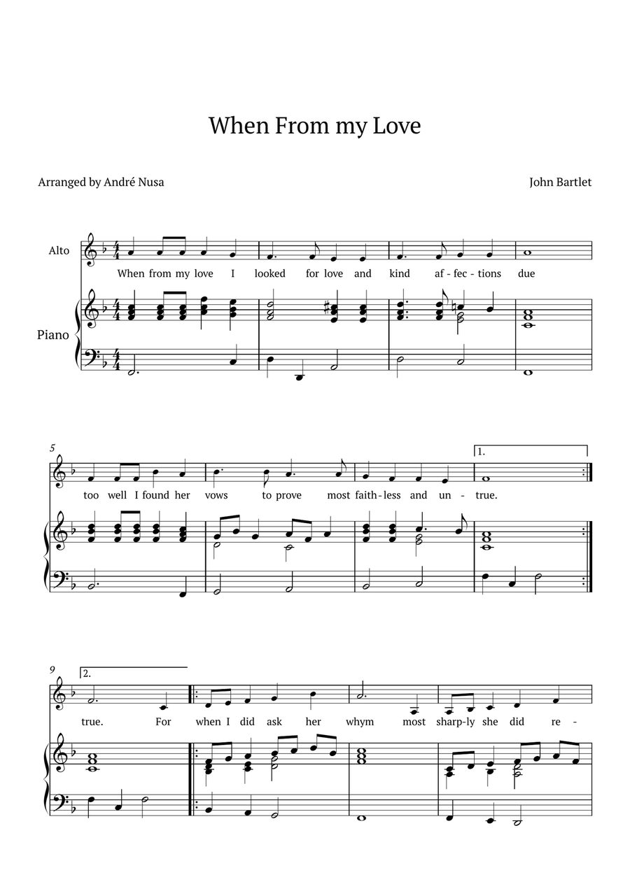 When From My Love Piano, Vocal scores gallery preview page 1