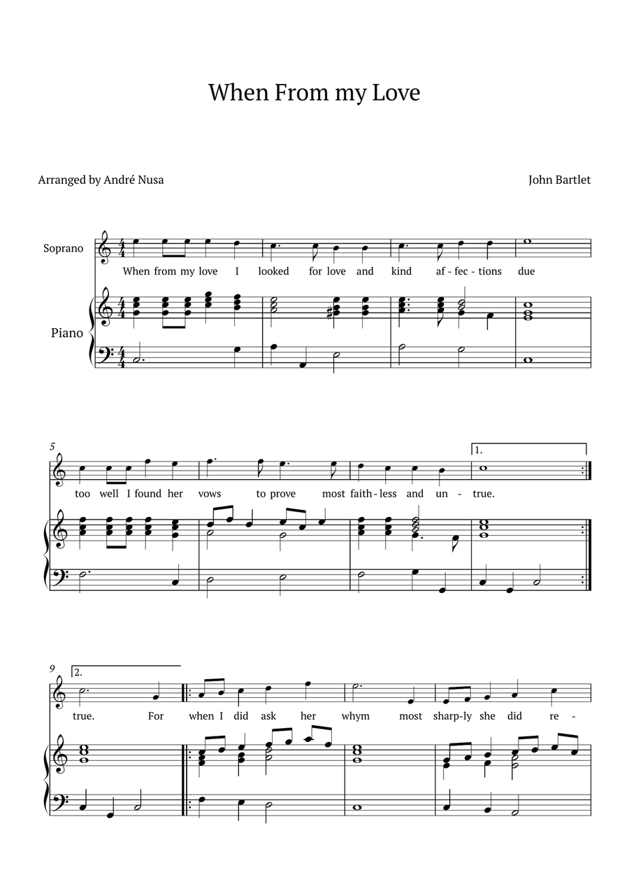 When From My Love Piano, Vocal scores gallery preview page 1