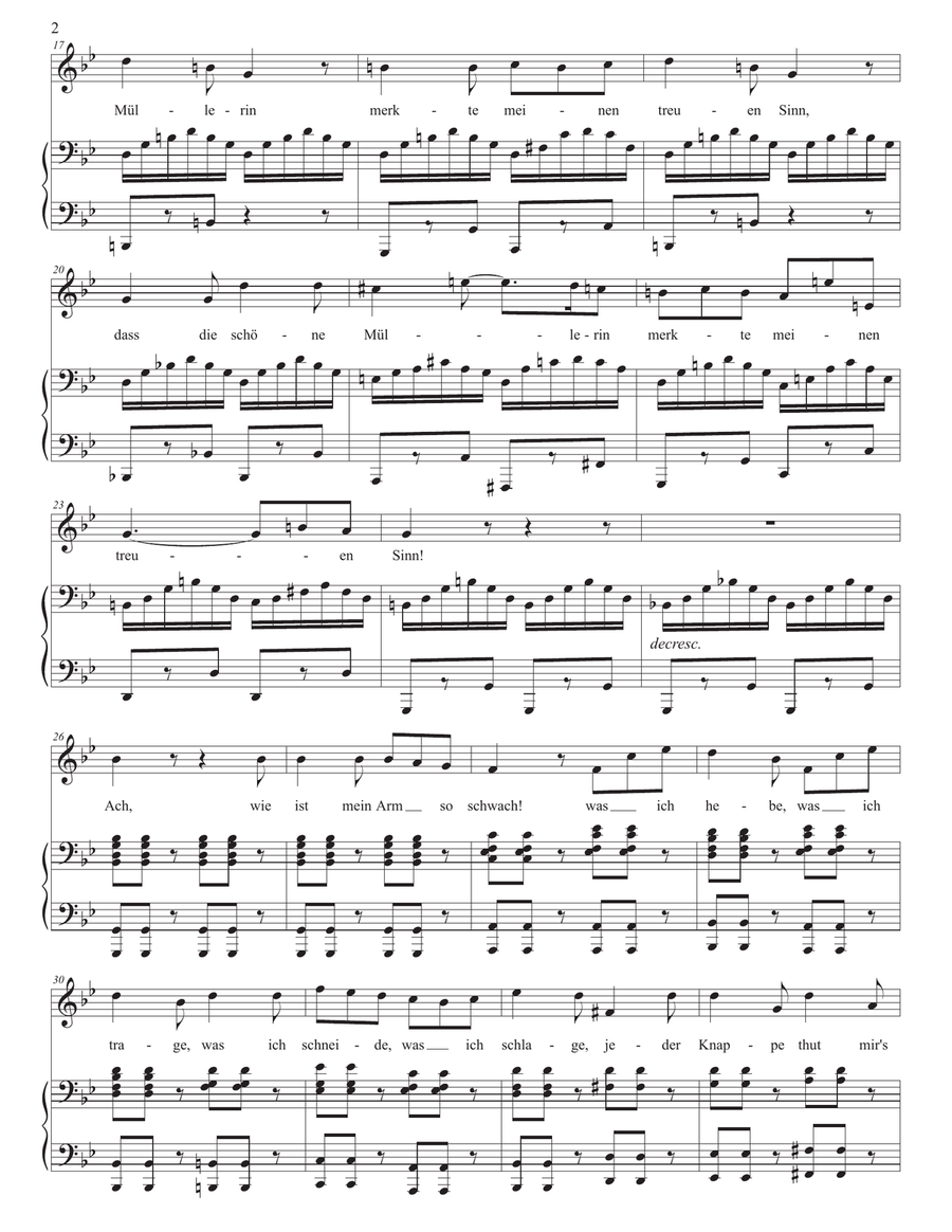 SCHUBERT: Am Feierabend, D. 795 no. 5 (transposed to G minor) Piano, Vocal scores gallery preview page 3
