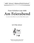 SCHUBERT: Am Feierabend, D. 795 no. 5 (transposed to E-flat minor)