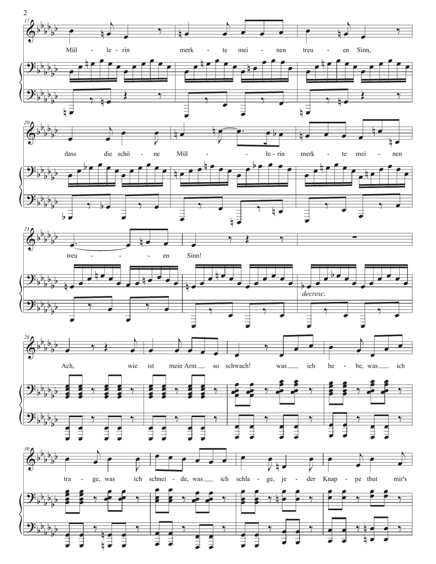 SCHUBERT: Am Feierabend, D. 795 no. 5 (transposed to E-flat minor) Piano, Vocal scores gallery preview page 3