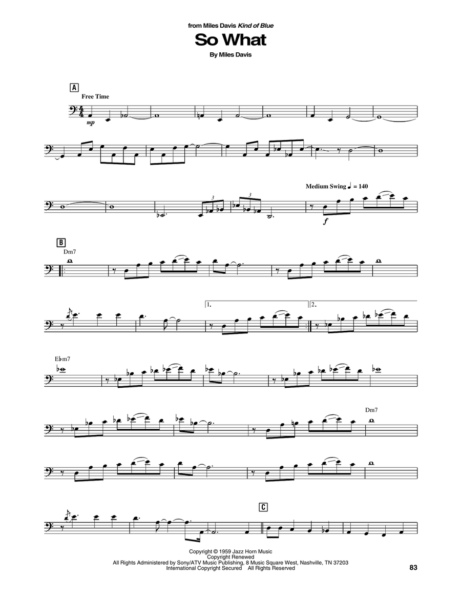 So What So What Bass Voice scores gallery preview page 1