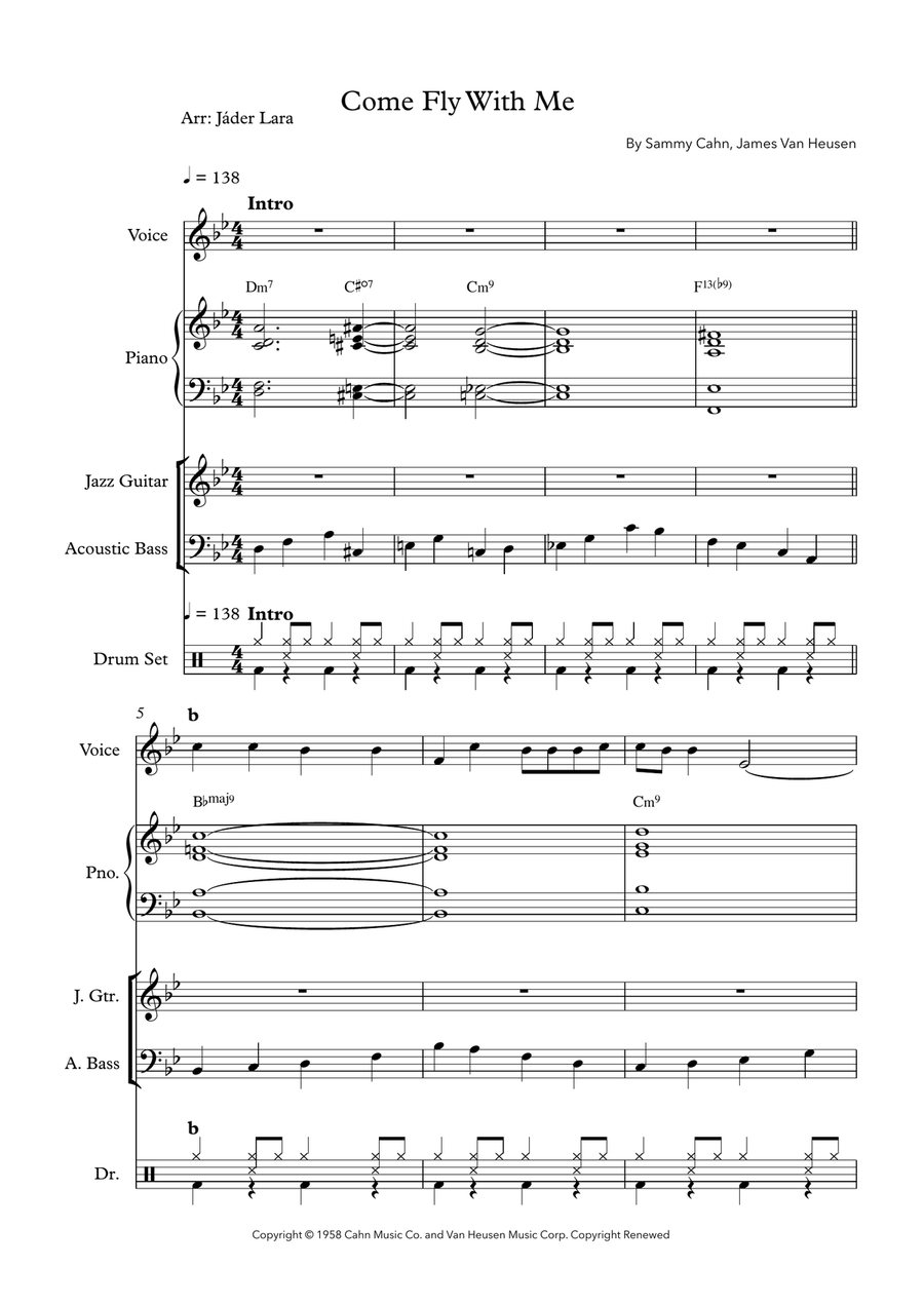 Come Fly With Me Jazz Ensemble scores gallery preview page 1