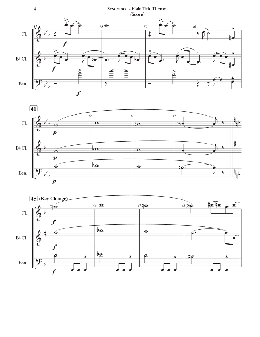 Severance - Main Title Theme Woodwind Trio scores gallery preview page 5