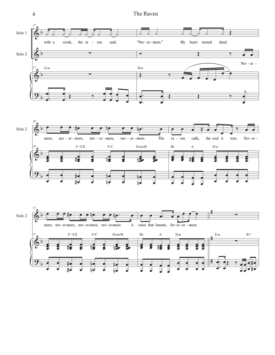 The Raven (Vocal Duet) Piano scores gallery preview page 4
